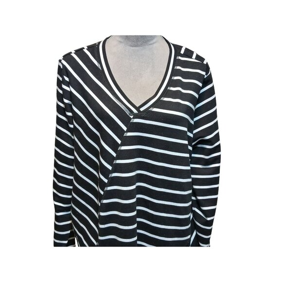 Westbound Woman Asymmetrical Striped Tunic Top Vneck Stretch Womens Plus Size 2X - Picture 5 of 5